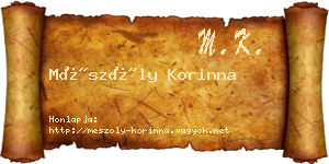 Mészöly Korinna névjegykártya